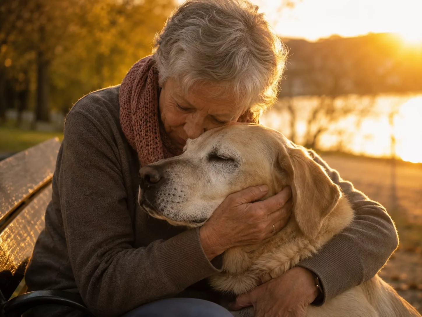 Treue Freundschaft zwischen Mensch und Hund