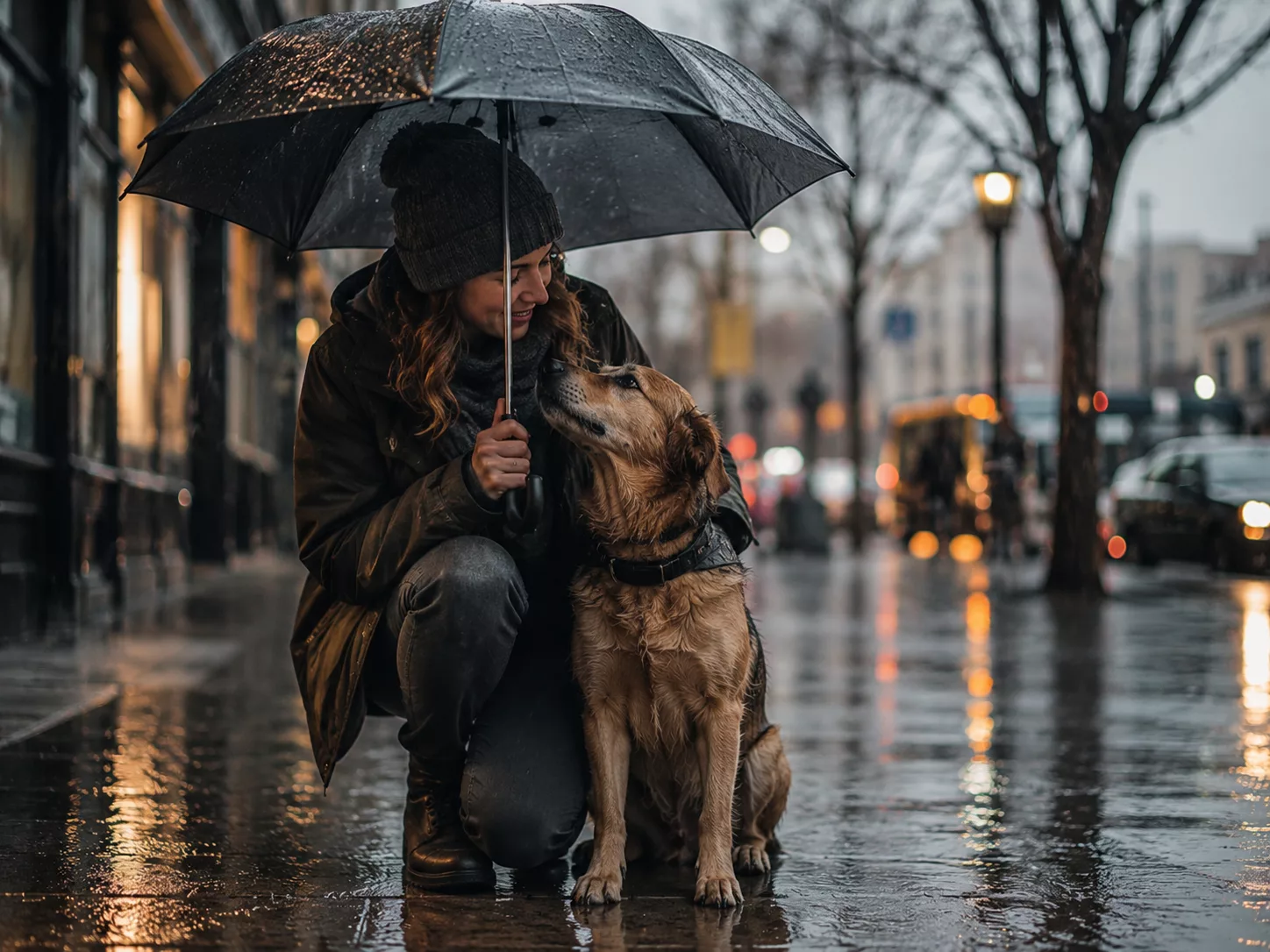 Gemeinsam unterwegs im Regen