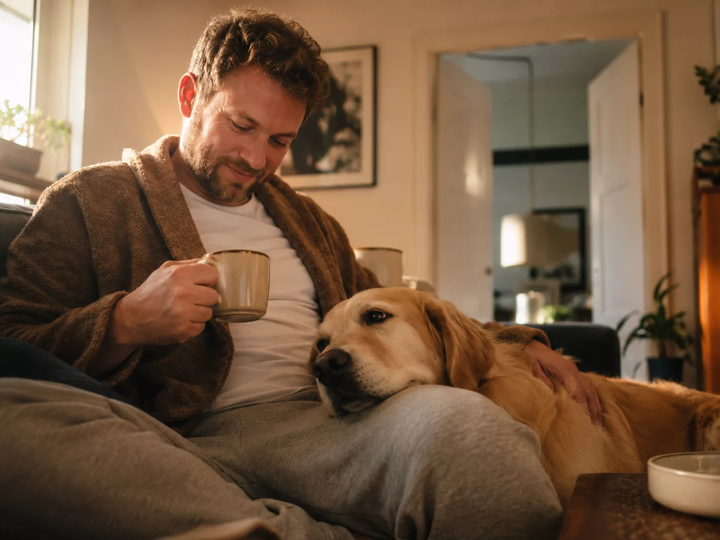 Nähe und Beziehung zwischen Mensch und Hund zuhause